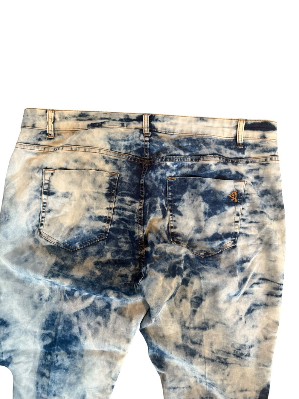 Women’s VIP Jeans Tie-Dye Distressed stretchy Skinny Jeans Blue & White Size 22W - Picture 8 of 11
